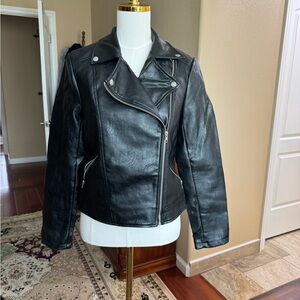 Forever 21 Black Leather Biker Jacket